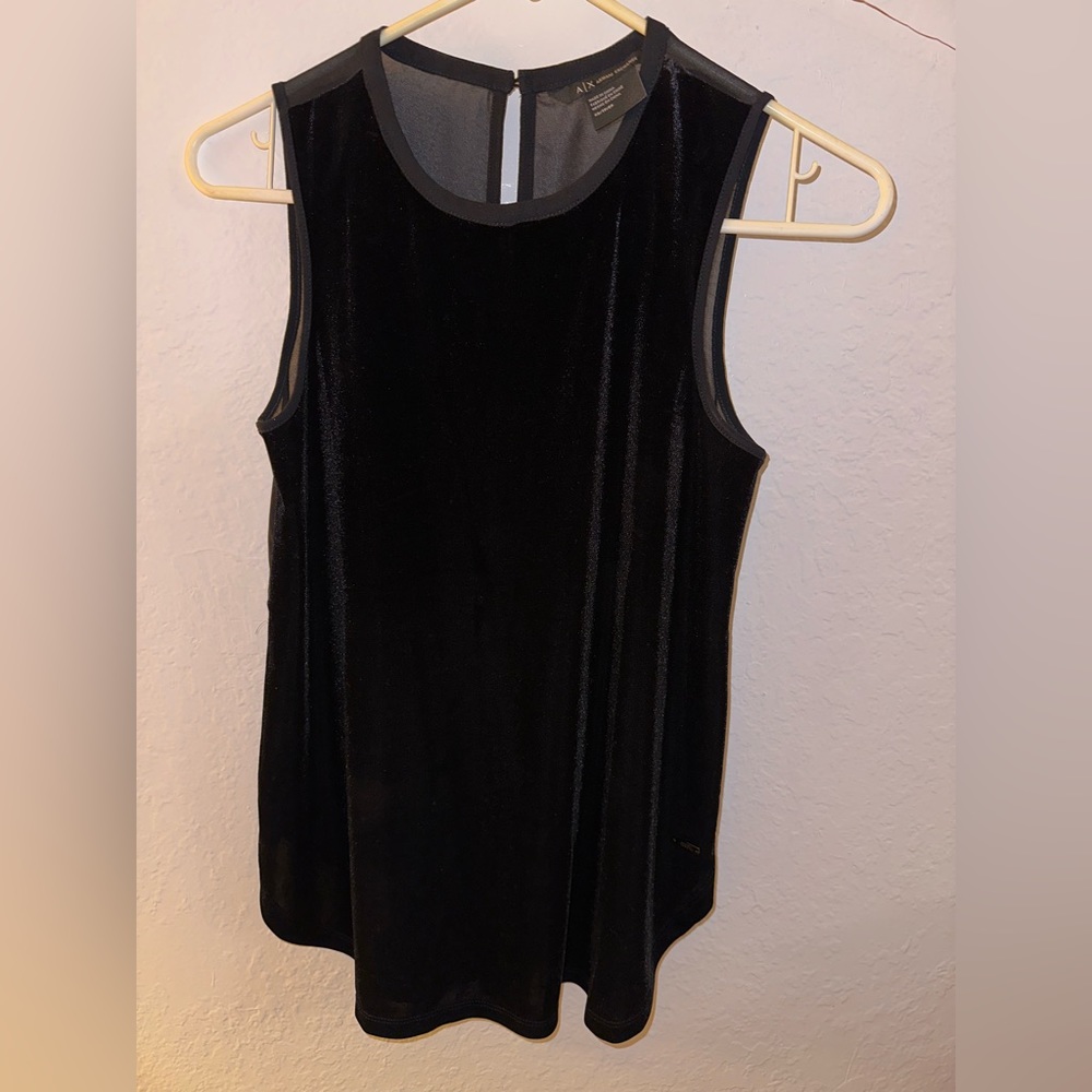 Armani Exchange black velvet top